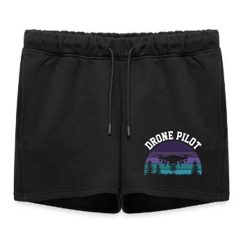Drone Pilot - Women’s Premium Organic Sweatshorts - black - Front - AI Model Female 172 light (172cm)