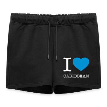 I love Caribbean Karibik - Women’s Premium Organic Sweatshorts - black - Front - AI Model Female 172 light (172cm)