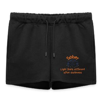 Lumière sobre après l’obscurité - Short de survêtement femme premium - noir - Devant - AI Model Female 172 light (172cm)