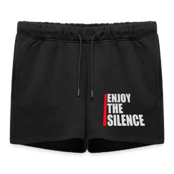 Profitez du silence Dire calme Silence Introverti - Short de survêtement femme premium - noir - Devant - AI Model Female 172 light (172cm)