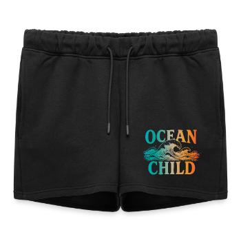 Enfant de l’océan - Short de survêtement femme premium - noir - Devant - AI Model Female 172 light (172cm)