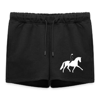 Cavalier de dressage moderne - cheval au trot fort - Short de survêtement femme premium - noir - Devant - AI Model Female 172 light (172cm)