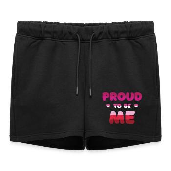 Fierté lesbienne d’être moi - Mois de la fierté - Short de survêtement femme premium - noir - Devant - AI Model Female 172 light (172cm)