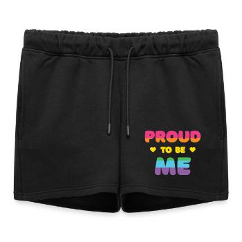 LGBTQ+ Fierté d’être moi - Mois de la fierté - Short de survêtement femme premium - noir - Devant - AI Model Female 172 light (172cm)
