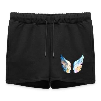 Ailes d'Ange Pastel Angelwings - Short de survêtement femme premium - noir - Devant - AI Model Female 172 light (172cm)