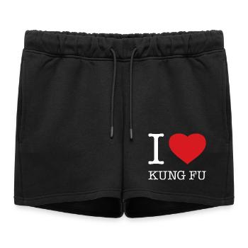 J’ADORE LE KUNG-FU - Short de survêtement femme premium - noir - Devant - AI Model Female 172 light (172cm)