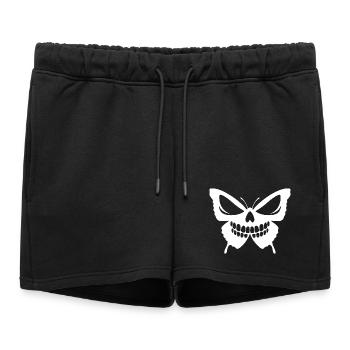 Conception complexe de crâne de papillon - Short de survêtement femme premium - noir - Devant - AI Model Female 172 light (172cm)