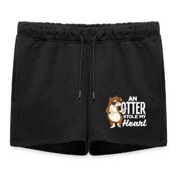 Sea Otter Stoly My Heart - Women’s Premium Organic Sweatshorts - black - Front - AI Model Female 172 light (172cm)