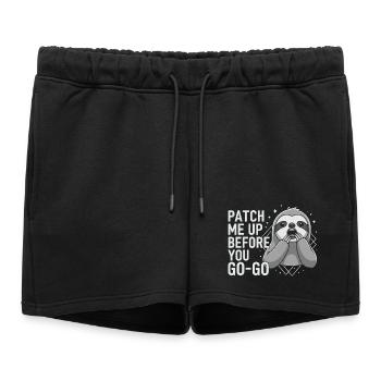 Paresseux de cybersécurité Patch Me Up - Short de survêtement femme premium - noir - Devant - AI Model Female 172 light (172cm)