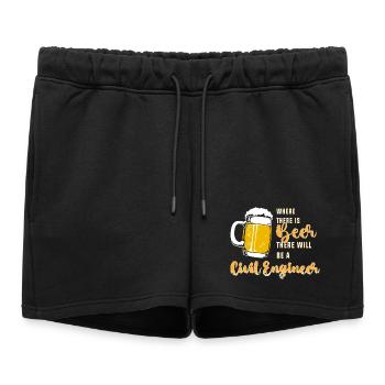Ingénieur civil sur chantier de construction - Short de survêtement femme premium - noir - Devant - AI Model Female 172 light (172cm)