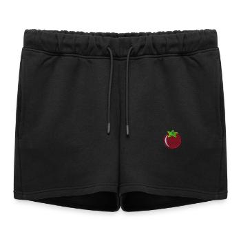 Embroidered tomato - Women’s Premium Organic Sweatshorts - black - Front - AI Model Female 172 light (172cm)