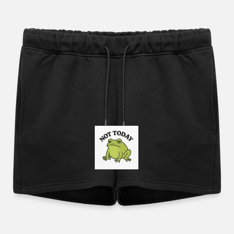 Funny frog with statement text - Women’s Premium Organic Sweatshorts - black