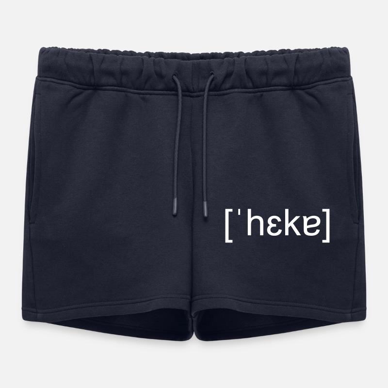 Hacker, phonetic spelling, white - Women’s Premium Organic Sweatshorts - navy