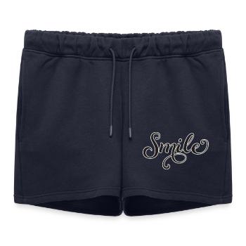 Écriture souriante Écriture Sourire - Short de survêtement femme premium - bleu marine - Devant - AI Model Female 172 light (172cm)