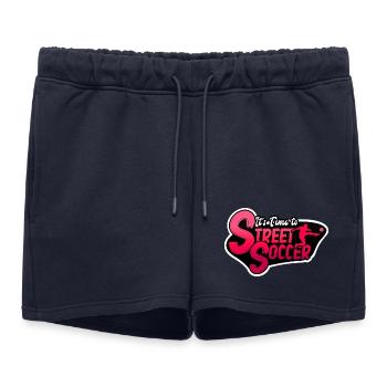 Street Soccer - Women’s Premium Organic Sweatshorts - navy - Front - AI Model Female 172 light (172cm)