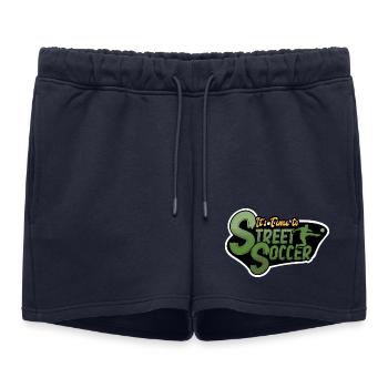 Street Soccer "green monster" - Short de survêtement femme premium - bleu marine - Devant - AI Model Female 172 light (172cm)