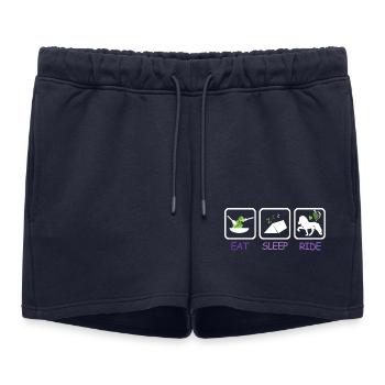 Islande Chemises de compétition Tente végétarienne - Short de survêtement femme premium - bleu marine - Devant - AI Model Female 172 light (172cm)