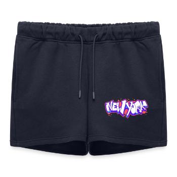 Graffiti horizontal de New York 1 - Short de survêtement femme premium - bleu marine - Devant - AI Model Female 172 light (172cm)