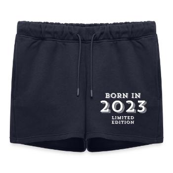 2023, année de naissance, 1 an - Short de survêtement femme premium - bleu marine - Devant - AI Model Female 172 light (172cm)