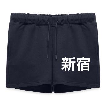 Shinjuku Tokyo kanji - Women’s Premium Organic Sweatshorts - navy - Front - AI Model Female 172 light (172cm)