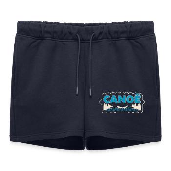 Canoeing on Sylvester Lake - Women’s Premium Organic Sweatshorts - navy - Front - AI Model Female 172 light (172cm)