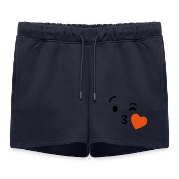 Emoji kiss heart love Emoji - Women’s Premium Organic Sweatshorts - navy - Front - AI Model Female 172 light (172cm)