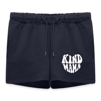 Kind Mama Heart Logo – Anpassbare Farbe - Frauen Premium Organic Sweatshorts - Navy - Vorne - AI Model Female 172 light (172cm)