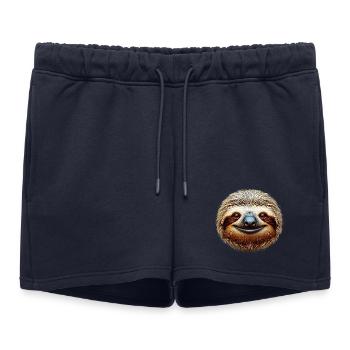 Sloth - Women’s Premium Organic Sweatshorts - navy - Front - AI Model Female 172 light (172cm)