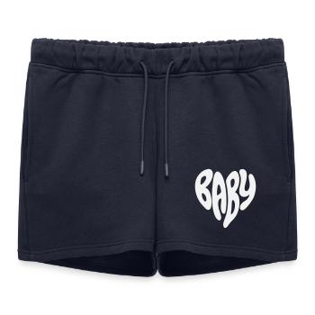 Bébé - Nouveau-né / Partenaire Petit Cœur (Colo personnalisé - Short de survêtement femme premium - bleu marine - Devant - AI Model Female 172 light (172cm)