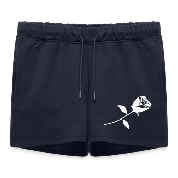 Une rose - Short de survêtement femme premium - bleu marine - Devant - AI Model Female 172 light (172cm)