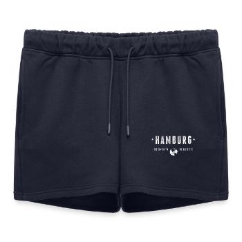 Hamburg - Women’s Premium Organic Sweatshorts - navy - Front - AI Model Female 172 light (172cm)