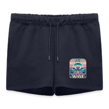 Surfer sur la vague - Short de survêtement femme premium - bleu marine - Devant - AI Model Female 172 light (172cm)