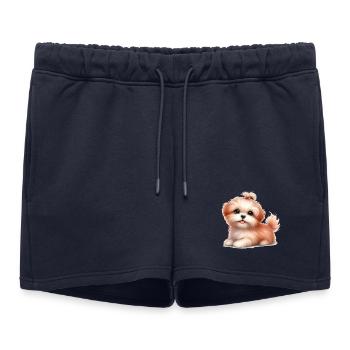 Chien mignon - Short de survêtement femme premium - bleu marine - Devant - AI Model Female 172 light (172cm)