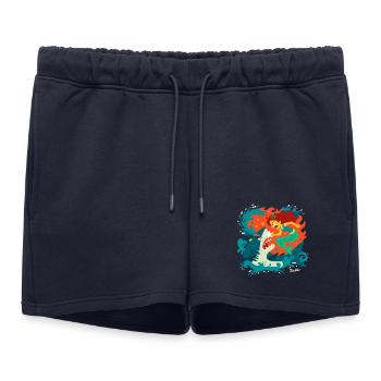 Sirène versus Requin - Short de survêtement femme premium - bleu marine - Devant - AI Model Female 172 light (172cm)