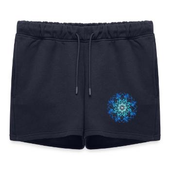 Mandala Océan - Short de survêtement femme premium - bleu marine - Devant - AI Model Female 172 light (172cm)