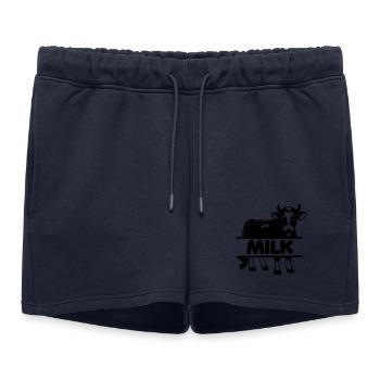 Conception de vache laitière avec barre 'MILK' - Short de survêtement femme premium - bleu marine - Devant - AI Model Female 172 light (172cm)