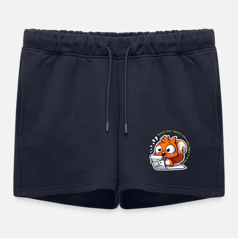 Ängstliches Eichhörnchen mit To-Do-Liste - Frauen Premium Organic Sweatshorts - Navy