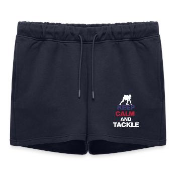 RESTEZ CALMES ET ATTAQUEZ ! ÉVÉNEMENT DES FANS DE FOOTBALL AMÉRICAINS - Short de survêtement femme premium - bleu marine - Devant - AI Model Female 172 light (172cm)