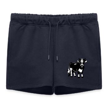 Conception de vache laitière en noir et blanc – Farm & Dairy - Short de survêtement femme premium - bleu marine - Devant - AI Model Female 172 light (172cm)