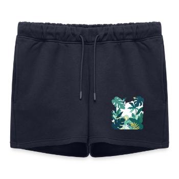 Nature de la jungle forêt feuilles paysage - Short de survêtement femme premium - bleu marine - Devant - AI Model Female 172 light (172cm)