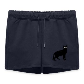 Black Cat Silhouette Gift Cat Lover - Women’s Premium Organic Sweatshorts - navy - Front - AI Model Female 172 light (172cm)