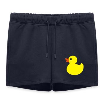 Drôle de petit canard en jaune - Short de survêtement femme premium - bleu marine - Devant - AI Model Female 172 light (172cm)