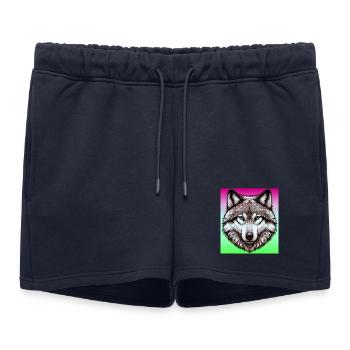 Loup - Short de survêtement femme premium - bleu marine - Devant - AI Model Female 172 light (172cm)