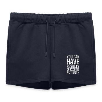 Vous pouvez avoir des résultats ou des excuses, pas les deux - Short de survêtement femme premium - bleu marine - Devant - AI Model Female 172 light (172cm)