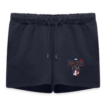 Paris Drapeau Français Cité Ville Ile - Short de survêtement femme premium - bleu marine - Devant - AI Model Female 172 light (172cm)