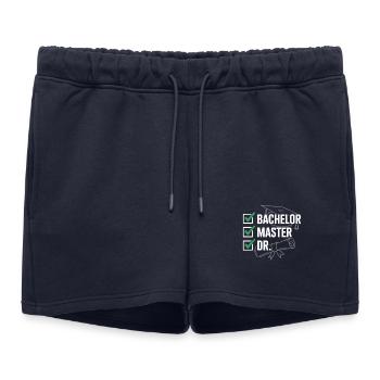 Graduation banner Bachelor Master Dr - Women’s Premium Organic Sweatshorts - navy - Front - AI Model Female 172 light (172cm)
