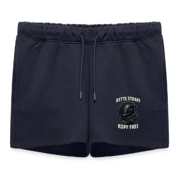 Chaîne Tête Tendue Gratuit Biker Chemise Moto - Short de survêtement femme premium - bleu marine - Devant - AI Model Female 172 light (172cm)