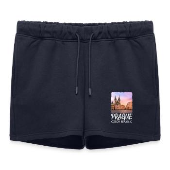Prague, République tchèque - Short de survêtement femme premium - bleu marine - Devant - AI Model Female 172 light (172cm)