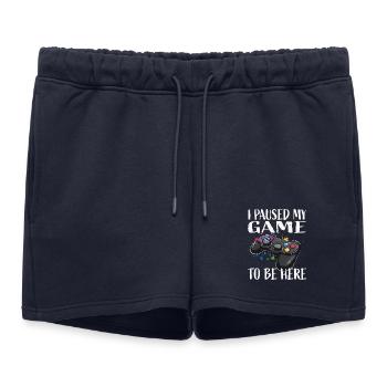 Spielpause Contrôleur Spruch - Short de survêtement femme premium - bleu marine - Devant - AI Model Female 172 light (172cm)