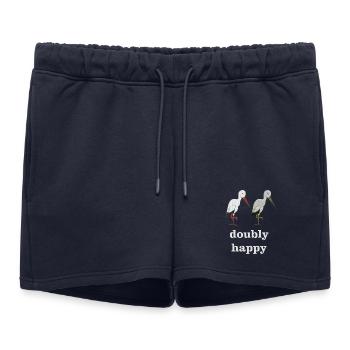 cigogne doublement heureuse - Short de survêtement femme premium - bleu marine - Devant - AI Model Female 172 light (172cm)